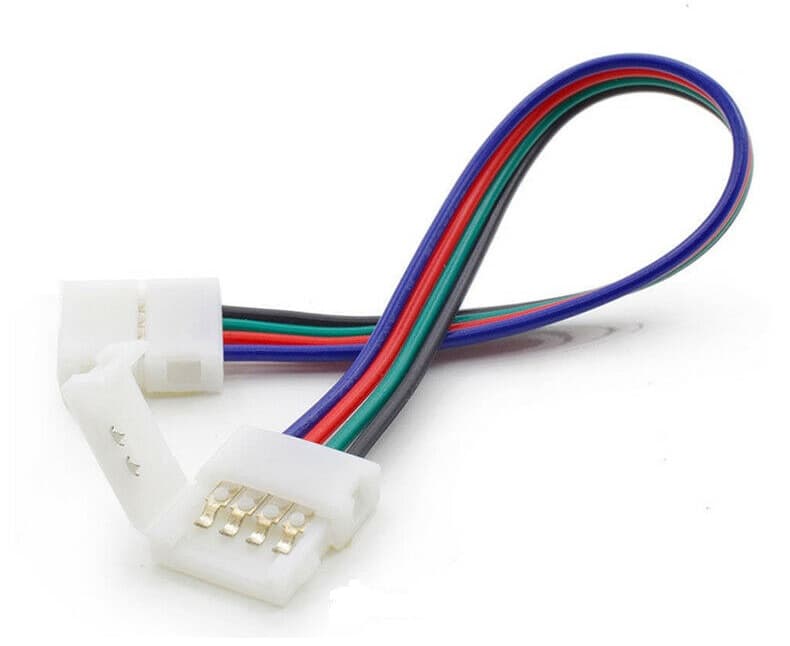 Clema+cablu+clema conector banda LED RGB