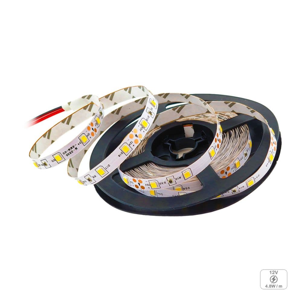 Banda LED 12V 4.8W/M 60LED/M IP20 R2835, lumina rece - rola de 5m