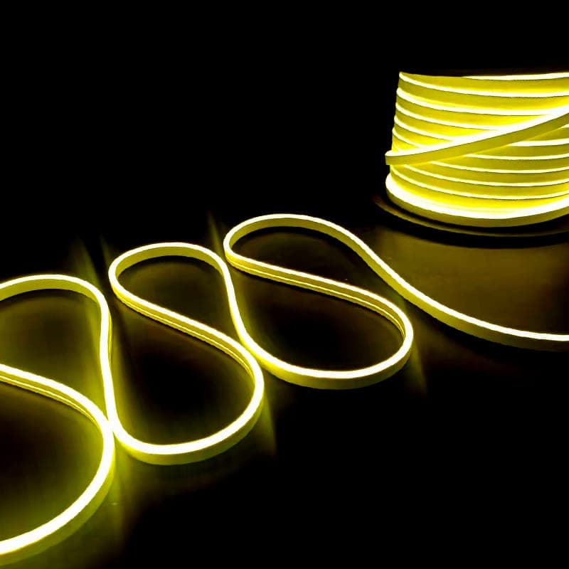 NEON FLEX GALBEN 8W/M  120LED/M 5X11MM 2835 24V IP65 6MM PIN