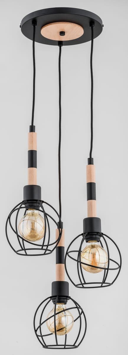 Lustra Pendul Alfa Bilbao Lemn 3xE27