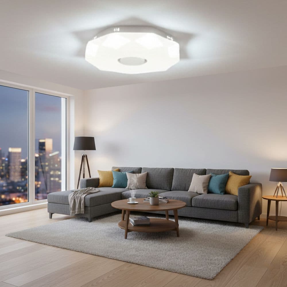 Plafoniera LED diamant cu inel decorativ, 24W, 400x100mm, 1680Lm, 6500k