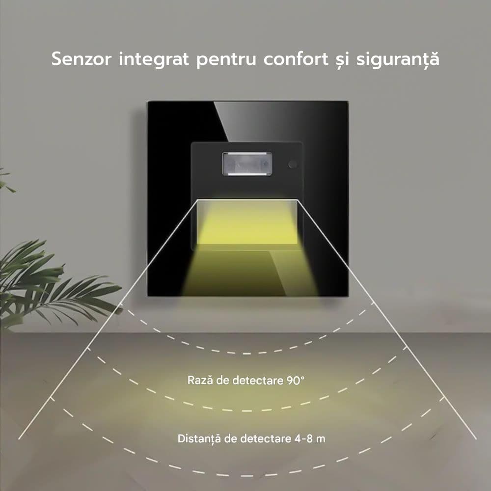 Spot led scara din sticla negru cu senzor 1.5W 1800K-7500K