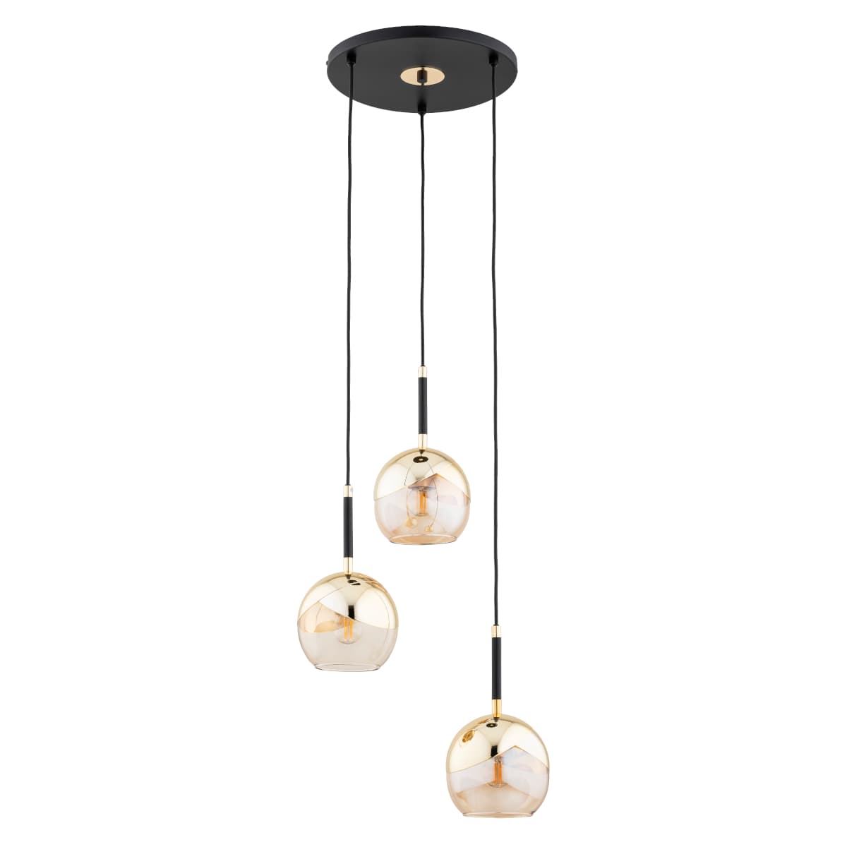 Lustra Pendul Alfa Prada Aurie & Neagra 3xE27