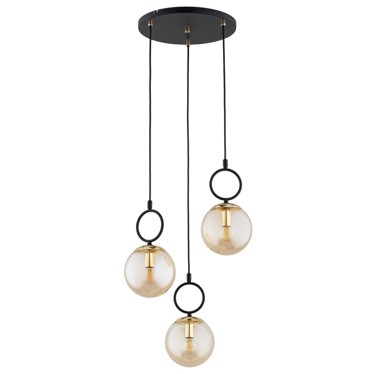 Lustra Pendul Alfa Lister Neagra & Aurie 3xE14