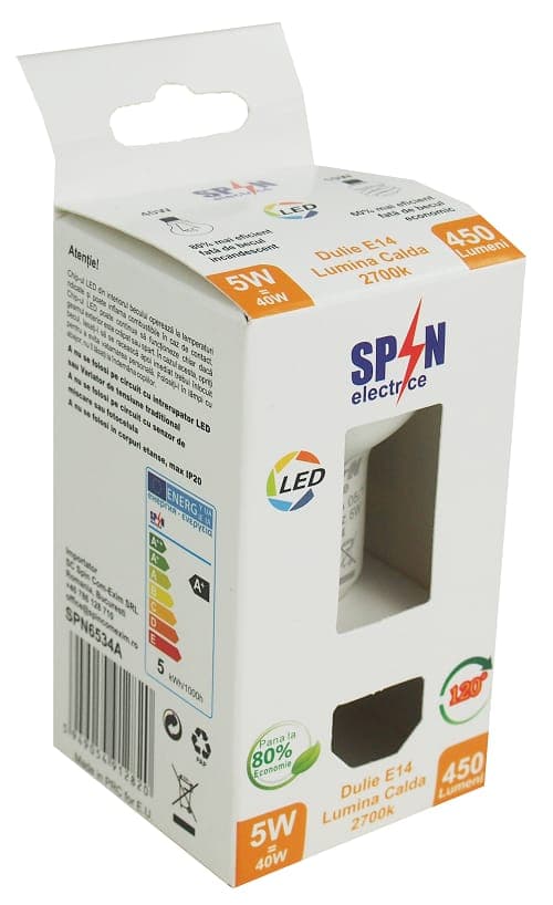 Bec Led E14, model R50, 5W=40W, lumina calda