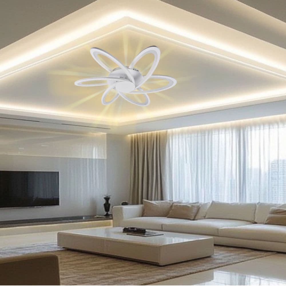 LUSTRA LED  108W CU 6 BRATE 3 CULORI+IR 700x700x100mm
