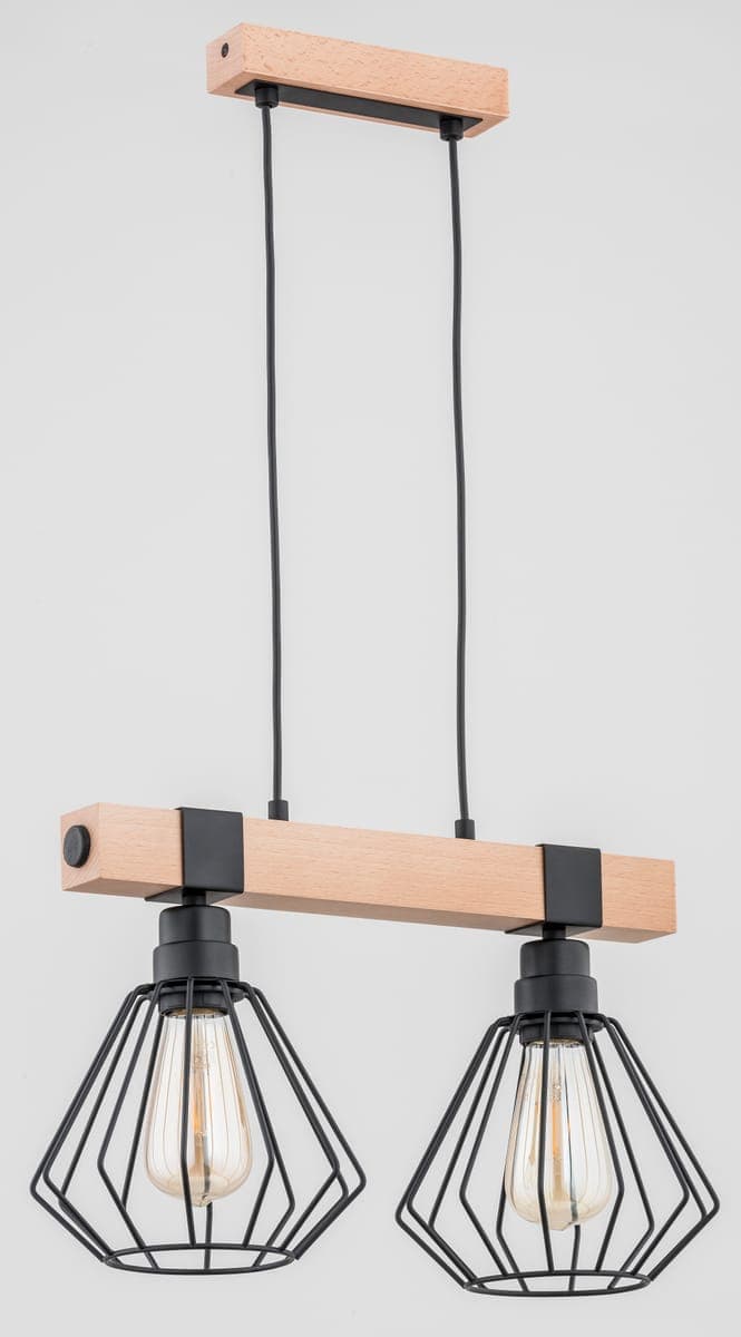 Lustra Pendul Alfa Fibia Lemn 2xE27