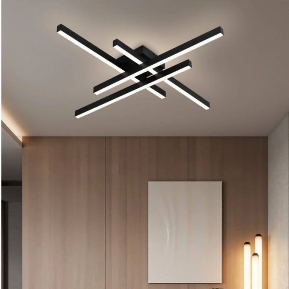LUSTRA LED AXIS NEGRU 4 BRATE 50W 3530 LM