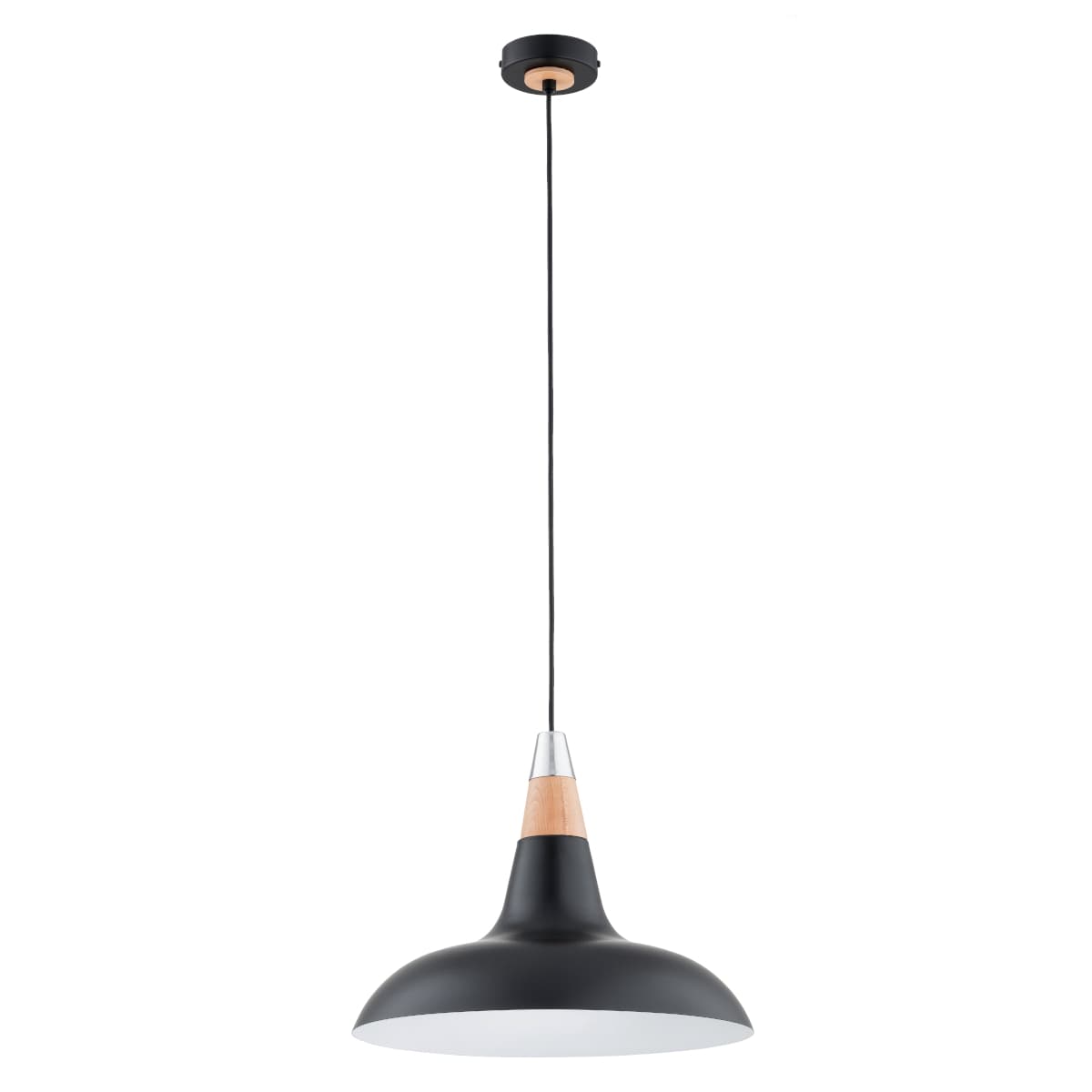 Lustra Pendul Alfa Doro R-2 Neagra & Lemn 1xE27