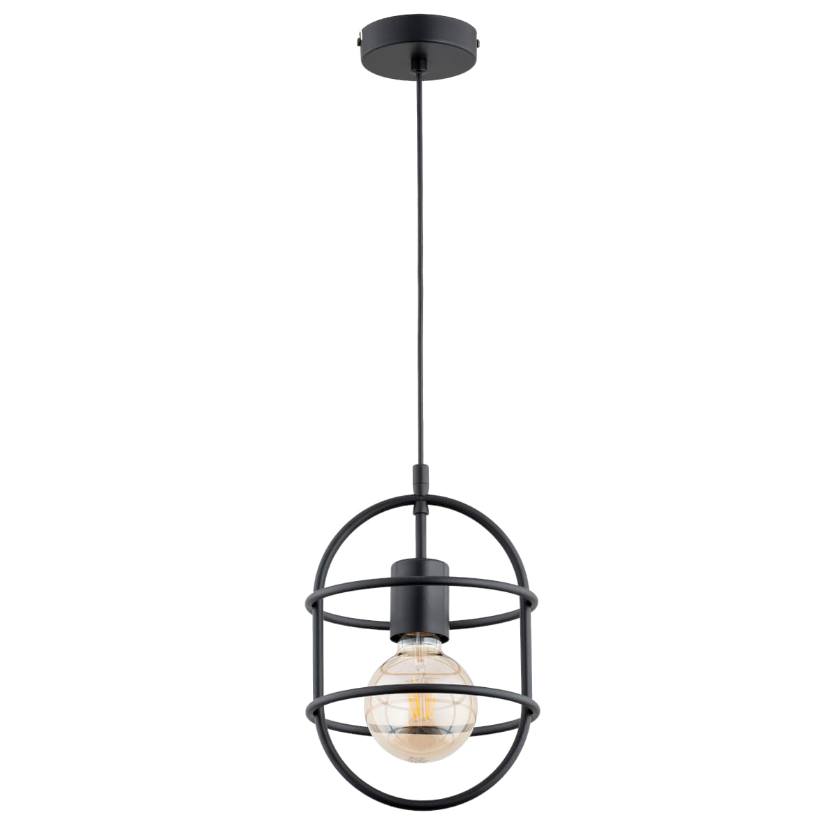 Lustra Pendul Alfa Juno Neagra 1xE27