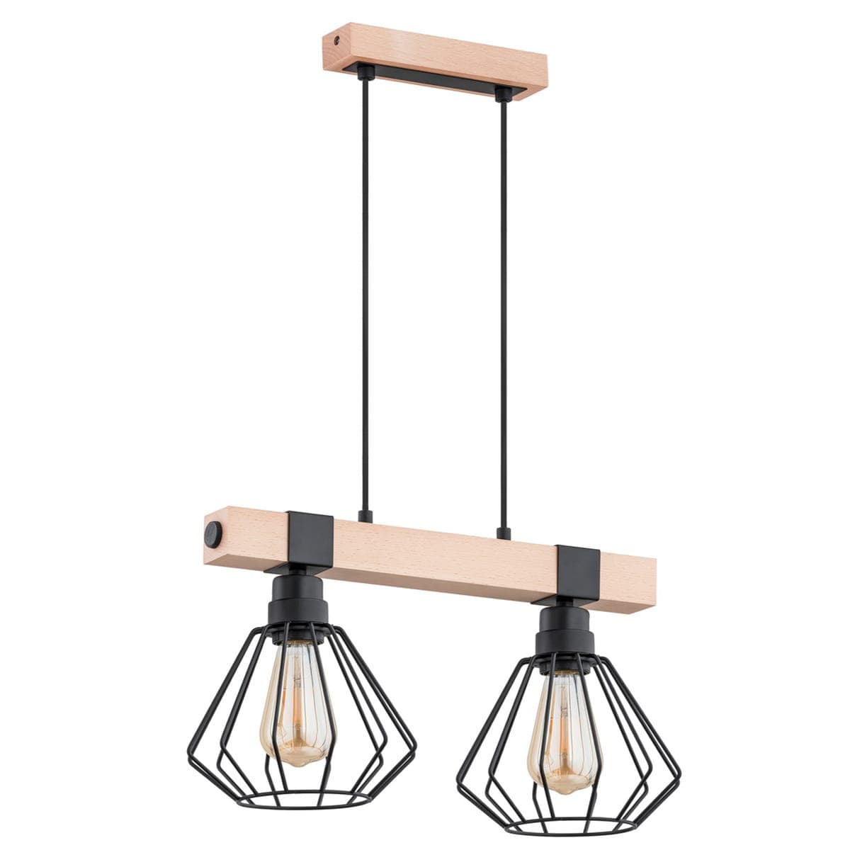 Lustra Pendul Alfa Fibia Lemn 2xE27