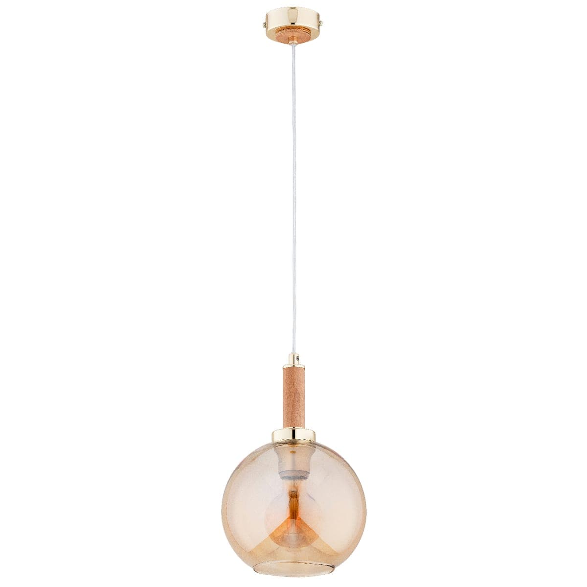 Lustra Pendul Alfa Hetty Lemn & Aurie 3xE27