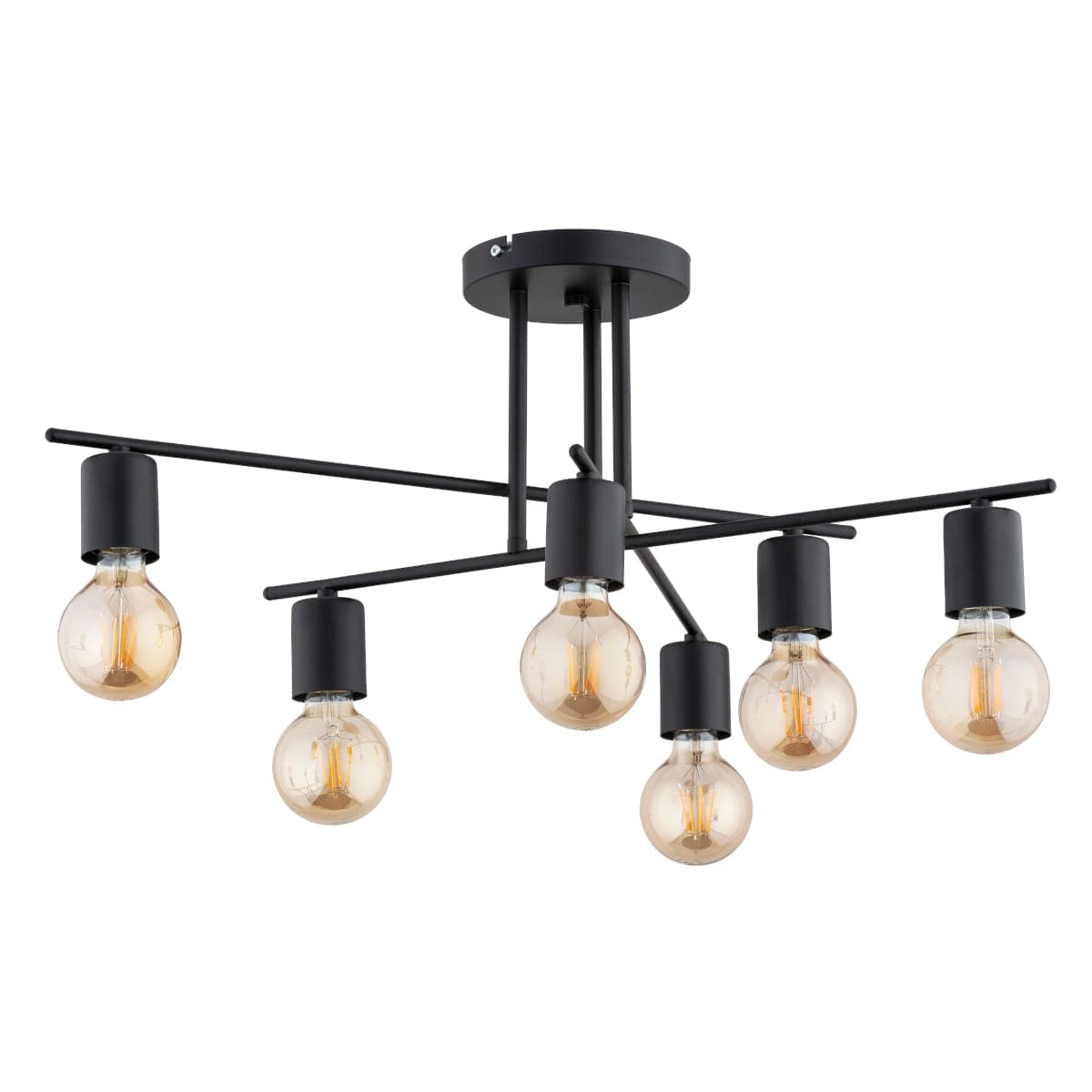 Lustra Alfa Panama Neagra 6xE27