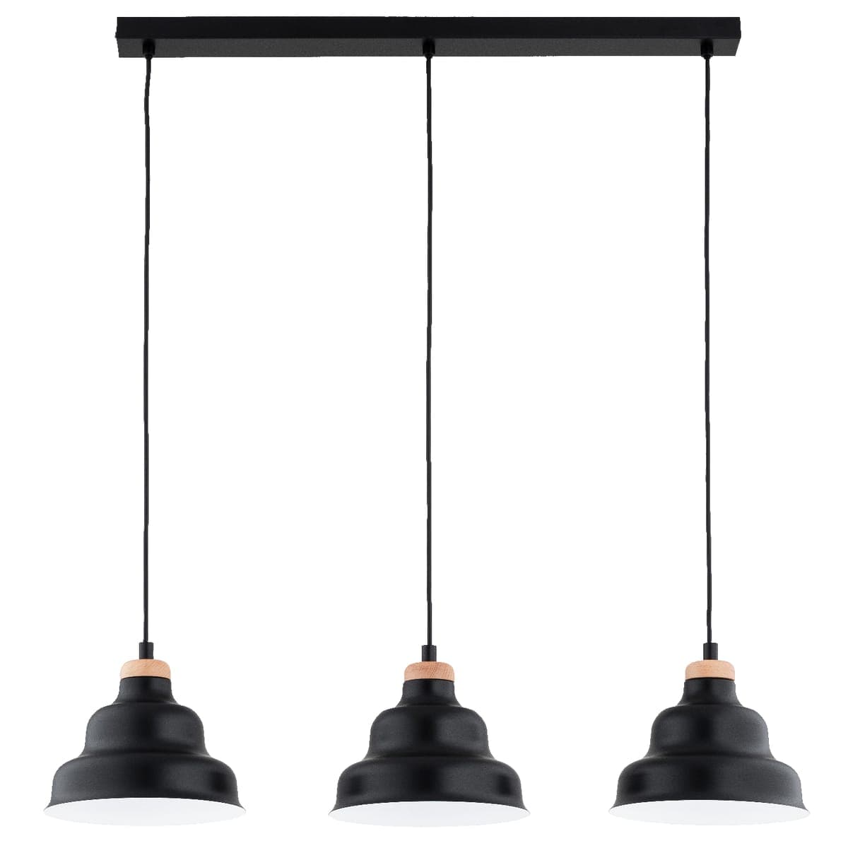 Lustra Pendul Alfa Bałwanek Small Neagra 3xE27