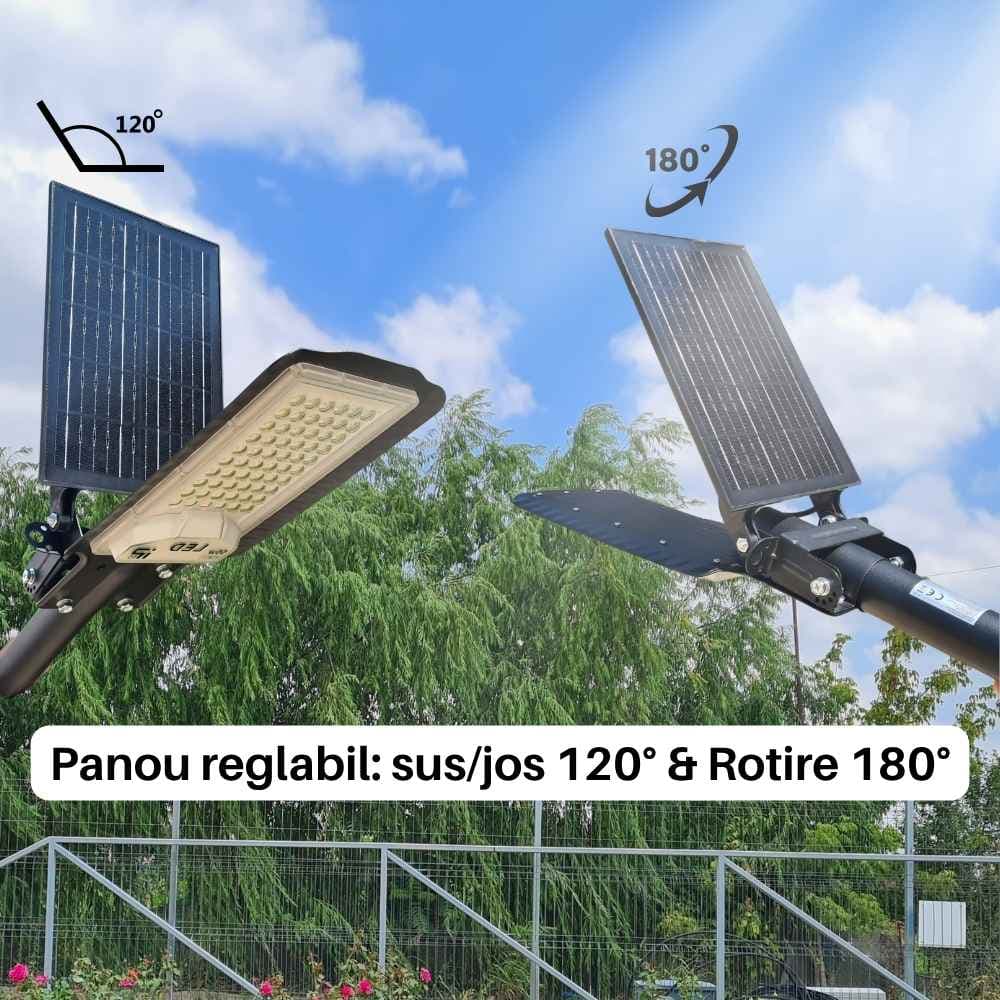 Lampa solara cu panou detasabil 150w , senzor crepuscular si proximitate si telecomanda