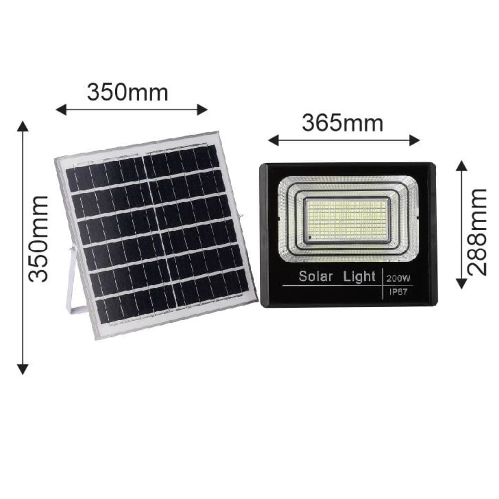 Proiector cu Panou Solar Monocristalin si telecomanda -  200W/6500k