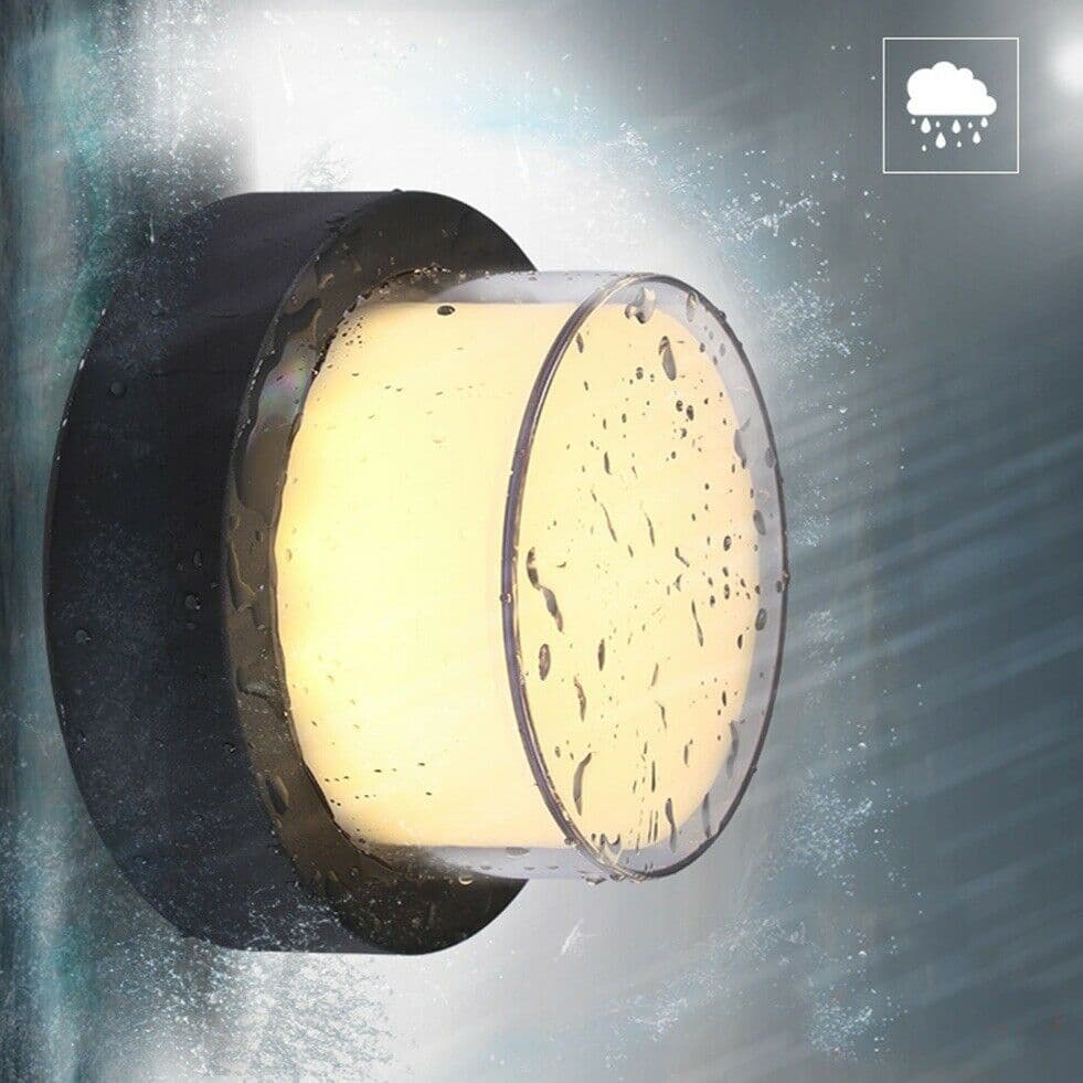 Aplica rotunda de exterior, Ø160mm, 12W=75W, 3000K, lumina calda, IP65