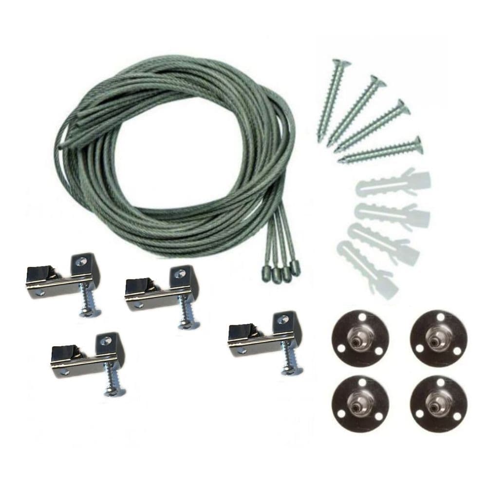 Kit montare panou suspendat, prinderi mici, fir metalic, 4 x 1 m