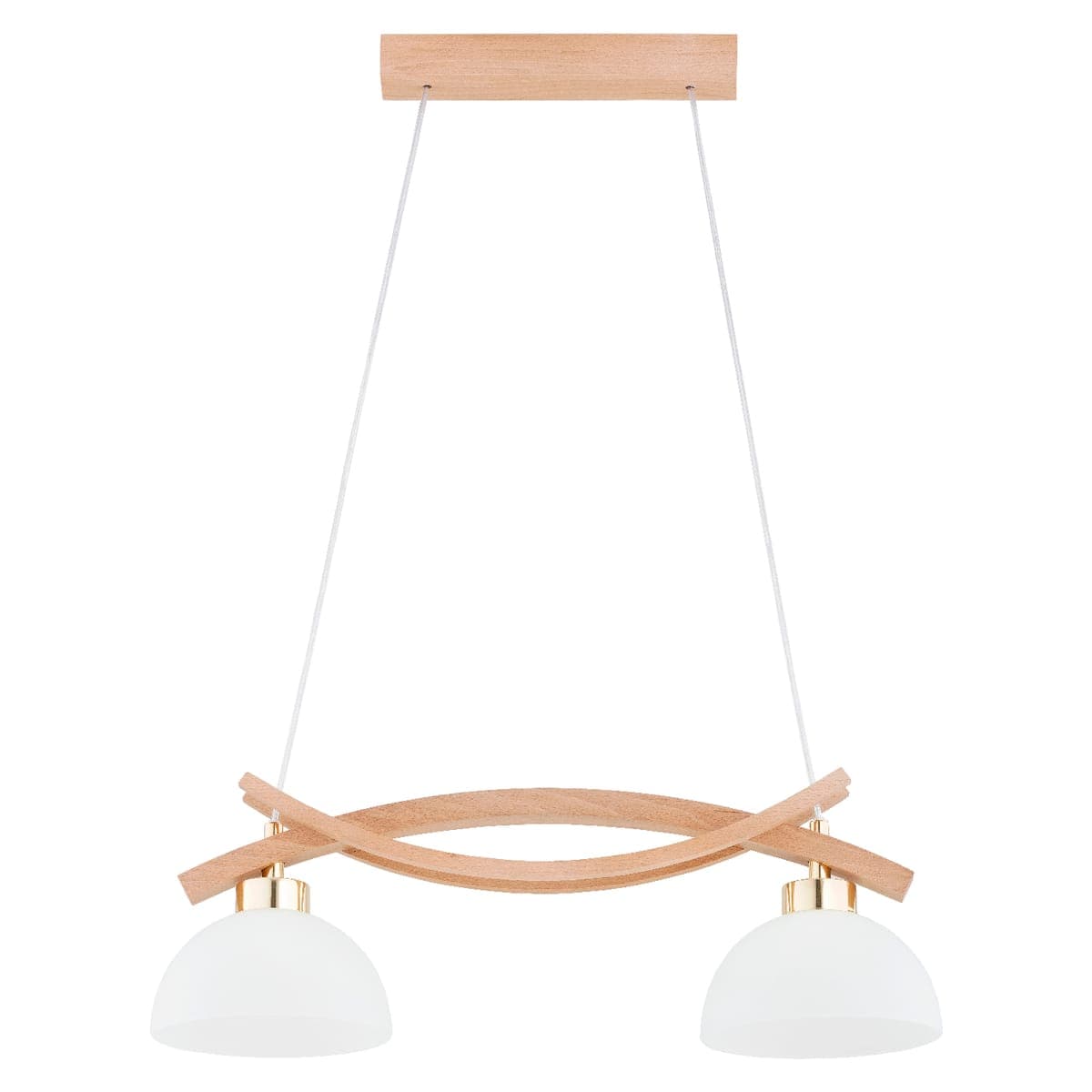 Lustra Pendul Alfa Nasa Lemn & Aurie 2xE27