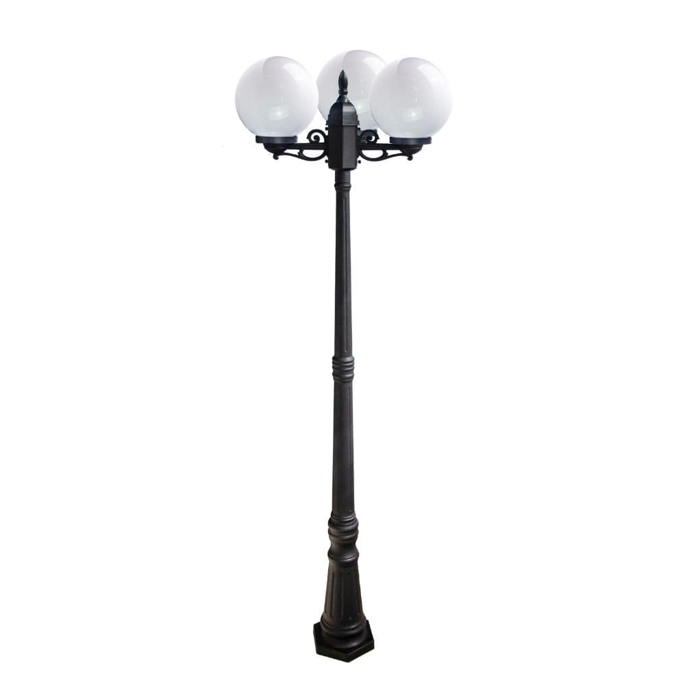 Stalp de gradina negru rotund, 2200x627x578mm