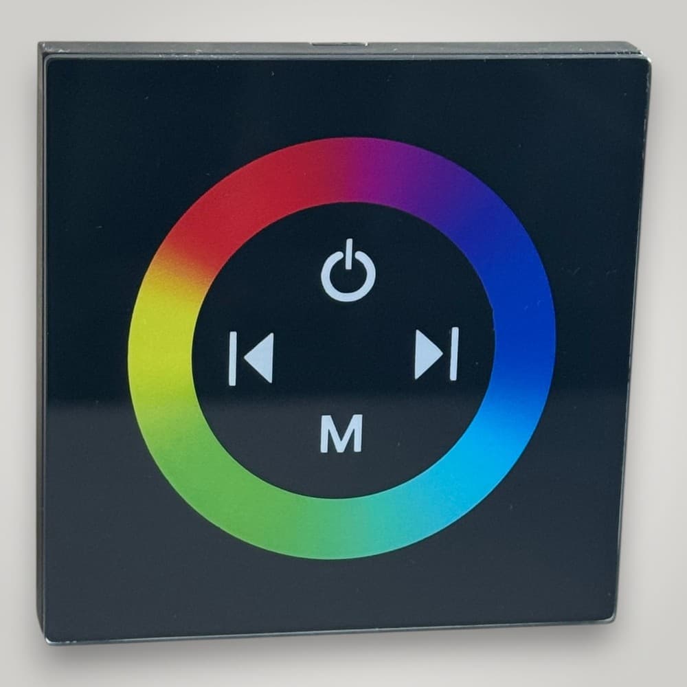Intrerupator dimmabil  touch simplu, negru, RGB