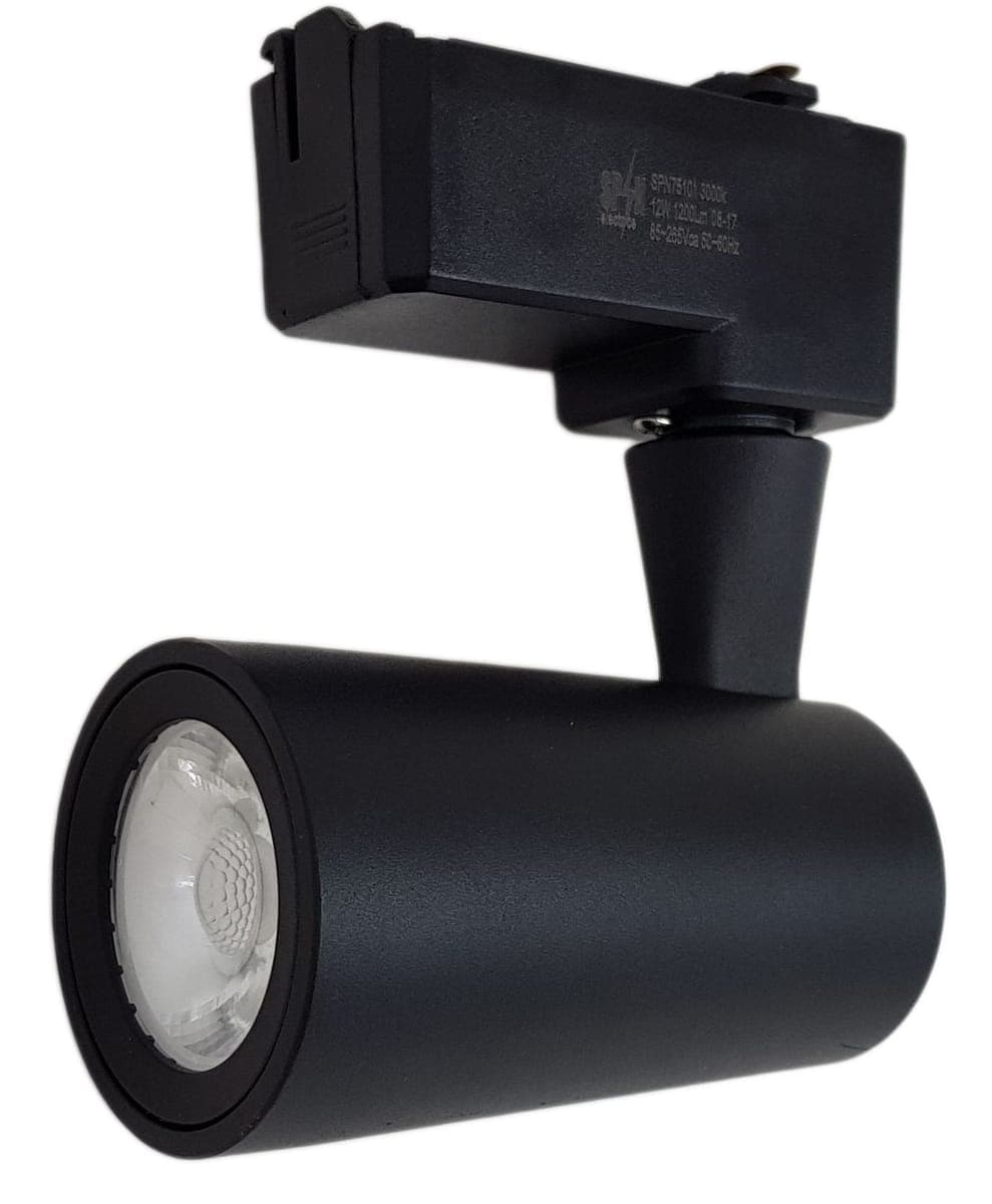 Spot Sina Negru 12W=120W, 3000K, lumina calda