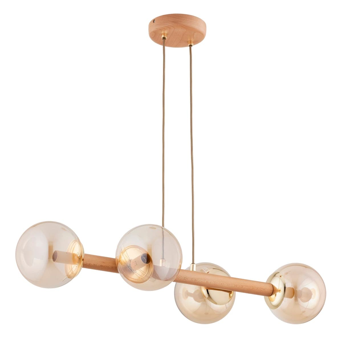 Lustra Pendul Alfa Rosari Lemn 4xE14