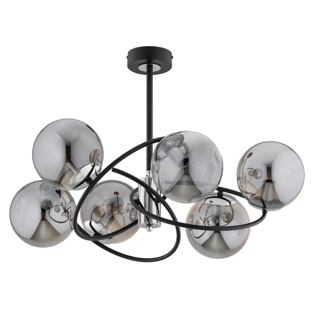 Lustra Alfa Wiromat Neagra & Chrome 6xE14