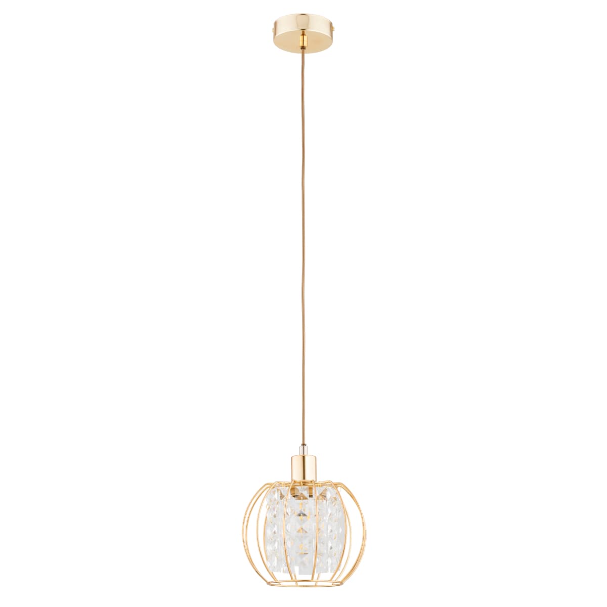 Lustra Pendul Alfa Kristal Aurie Mix 1xE27