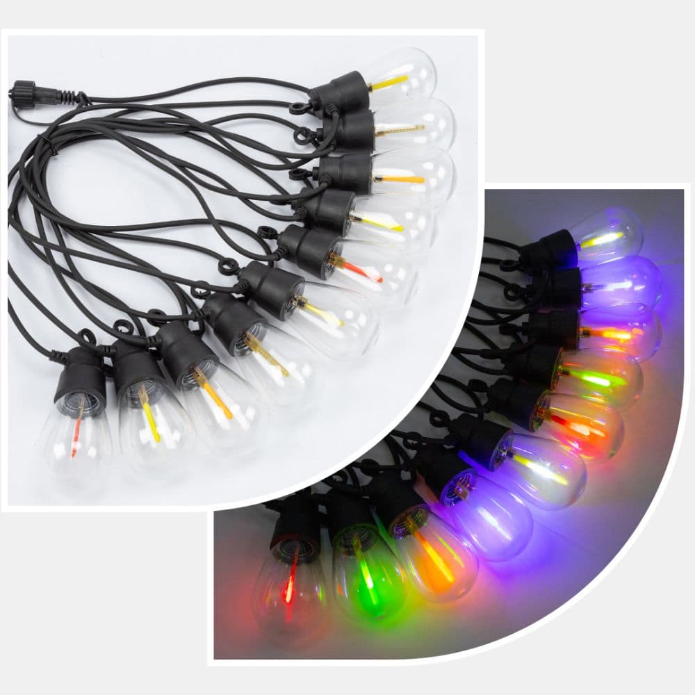 Ghirlanda 6.5m cu 10 becuri RGB si panou solar 5V 1.2W