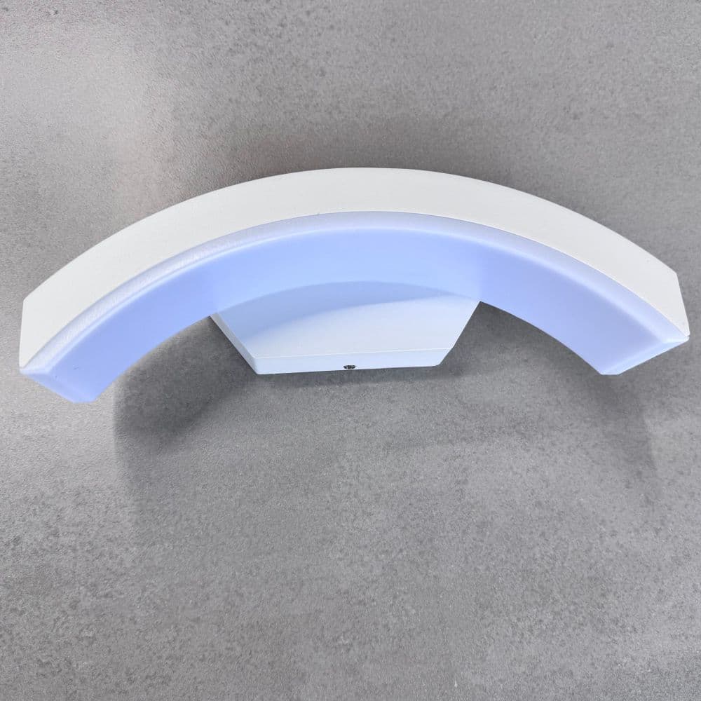 Aplica LED concava alba de exterior 24W=160W, 3000K, lumina calda, 2160Lm, IP65