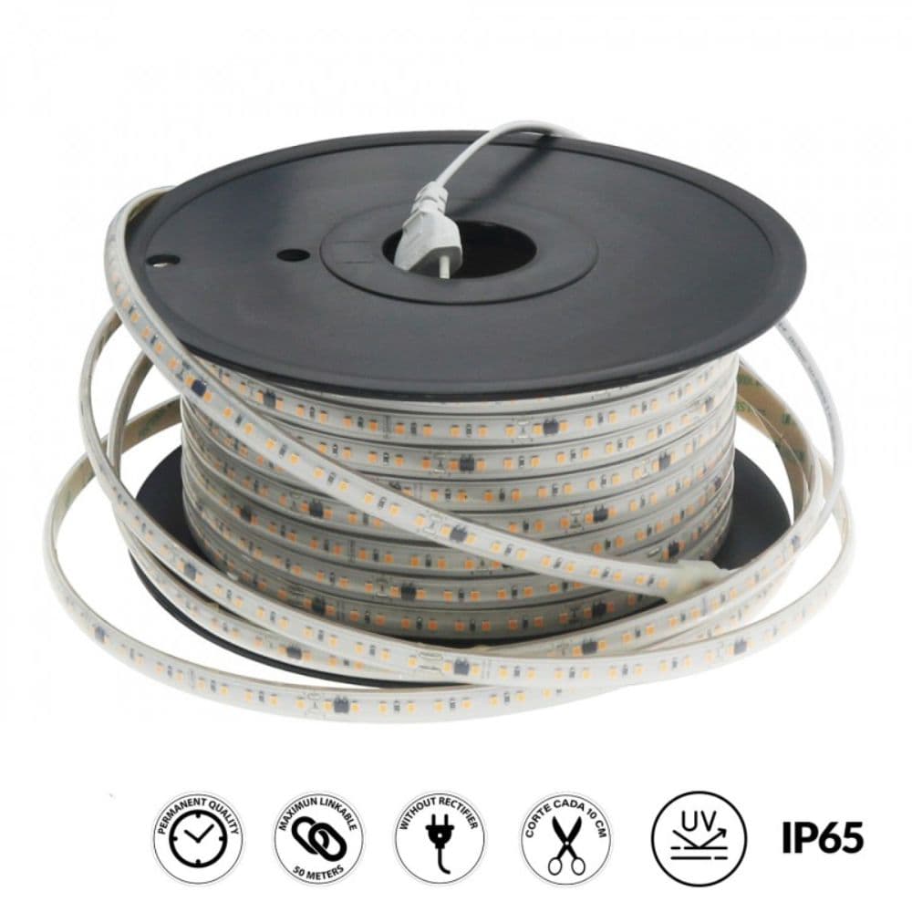 Banda Led 220V 6400K 14.4W/M Ip65 60Led/M 5050, lumina rece