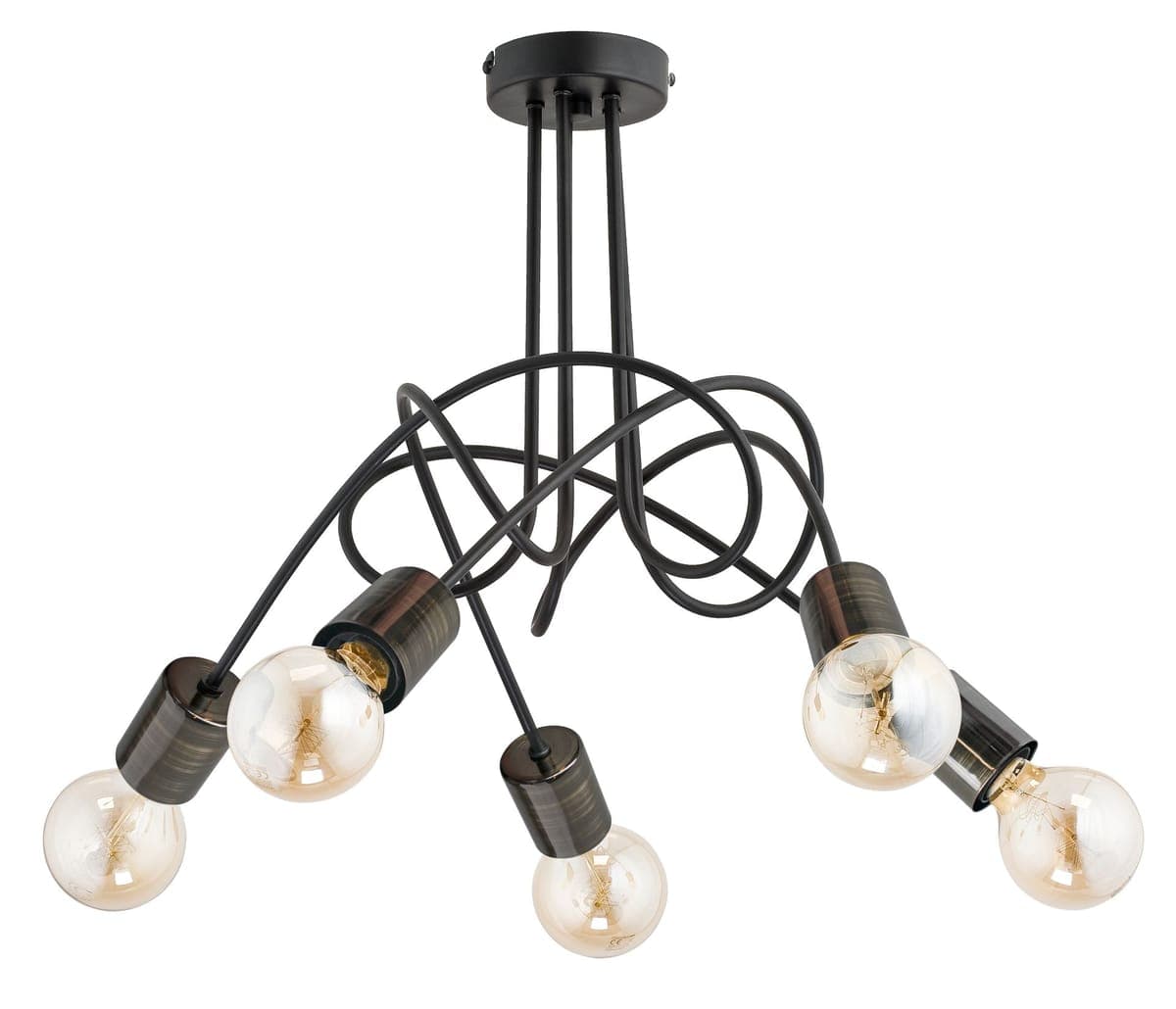 Lustra Alfa Tango 58 New Neagra 5xE27