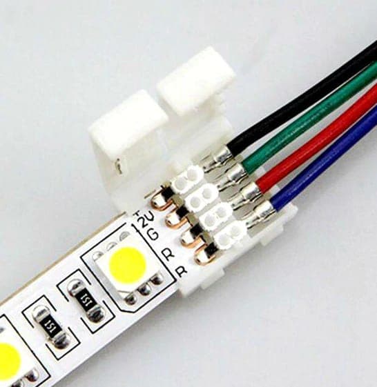 Clema+cablu+clema conector banda LED RGB