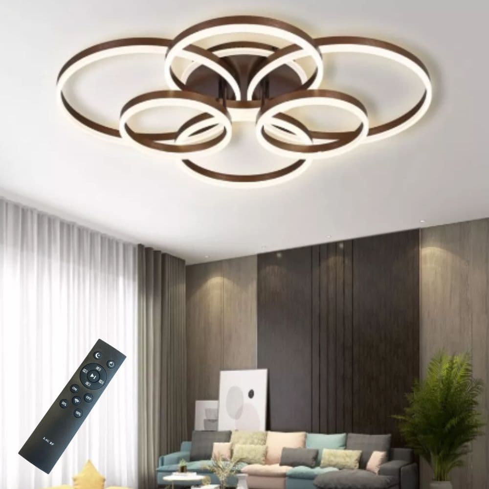 Lustra Led moderna Dimabila 222w/9400lm cu Telecomanda 300*2+400*2+500*2mm