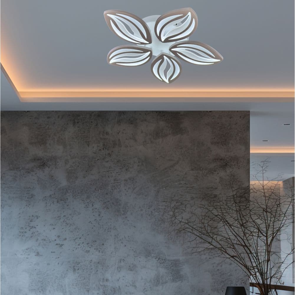 Lustra LED Living 5 Brate 80W – Telecomanda IR, 3 Temperaturi de Culoare, 48cm