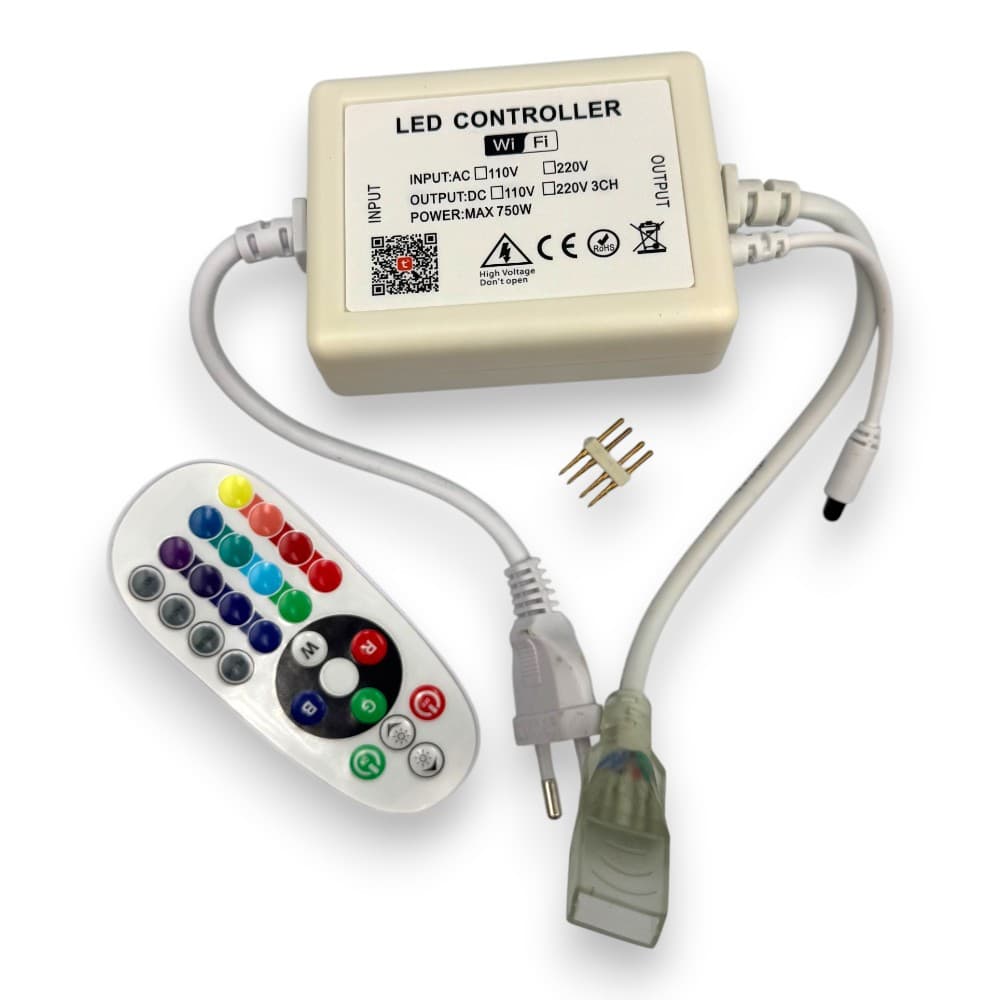 CONTROLLER BANDA LED RGB 5050 720W 220V 9MM PIN WI-FI+TELECOMANDA