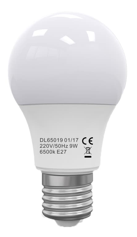 Bec Led E27, model glob A60, 9W=75W, lumina rece, ore functionare 15.000