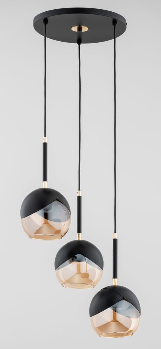 Lustra Pendul Alfa Prada Neagra & Aurie 3xE27