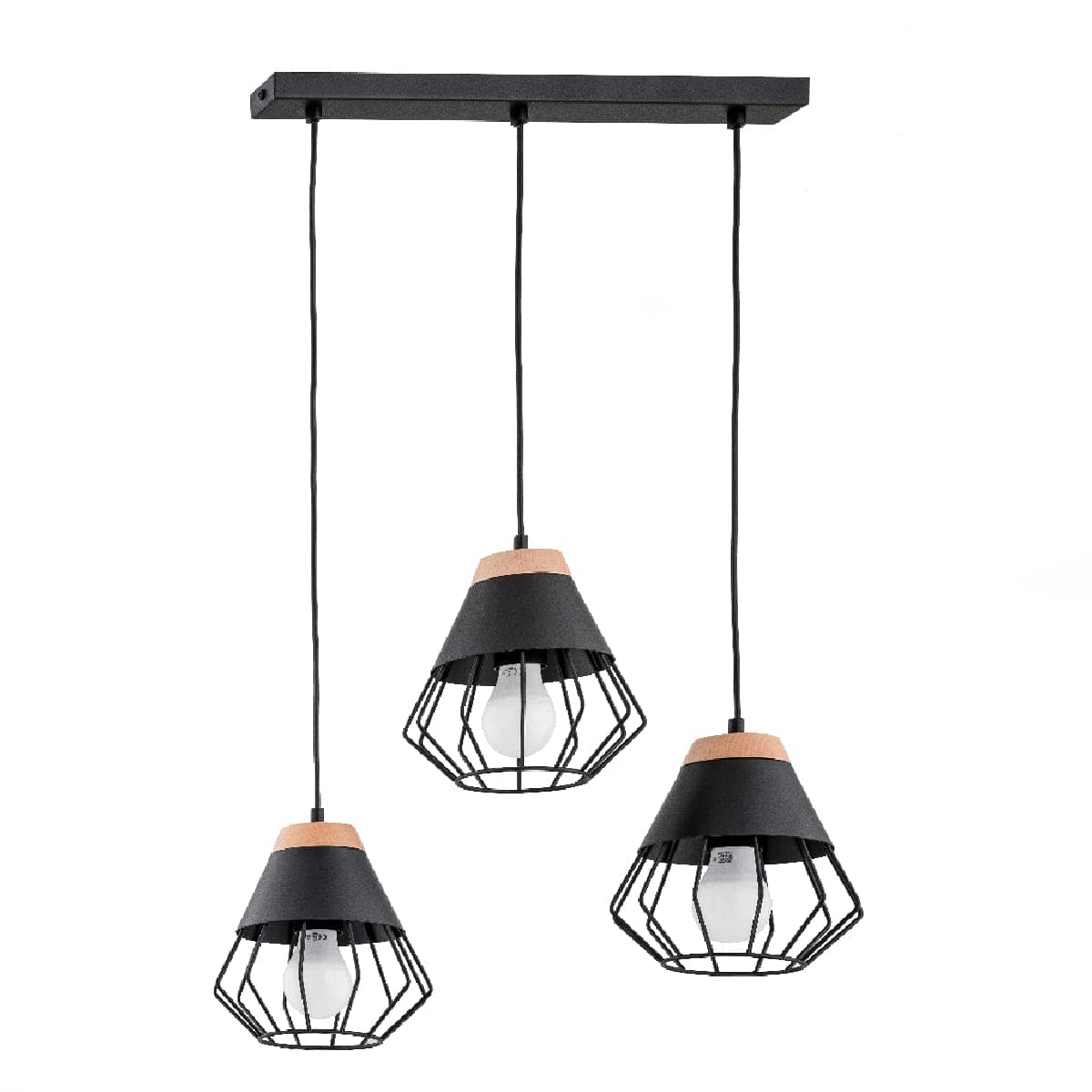 Lustra Pendul Alfa Rina Neagra 3xE27