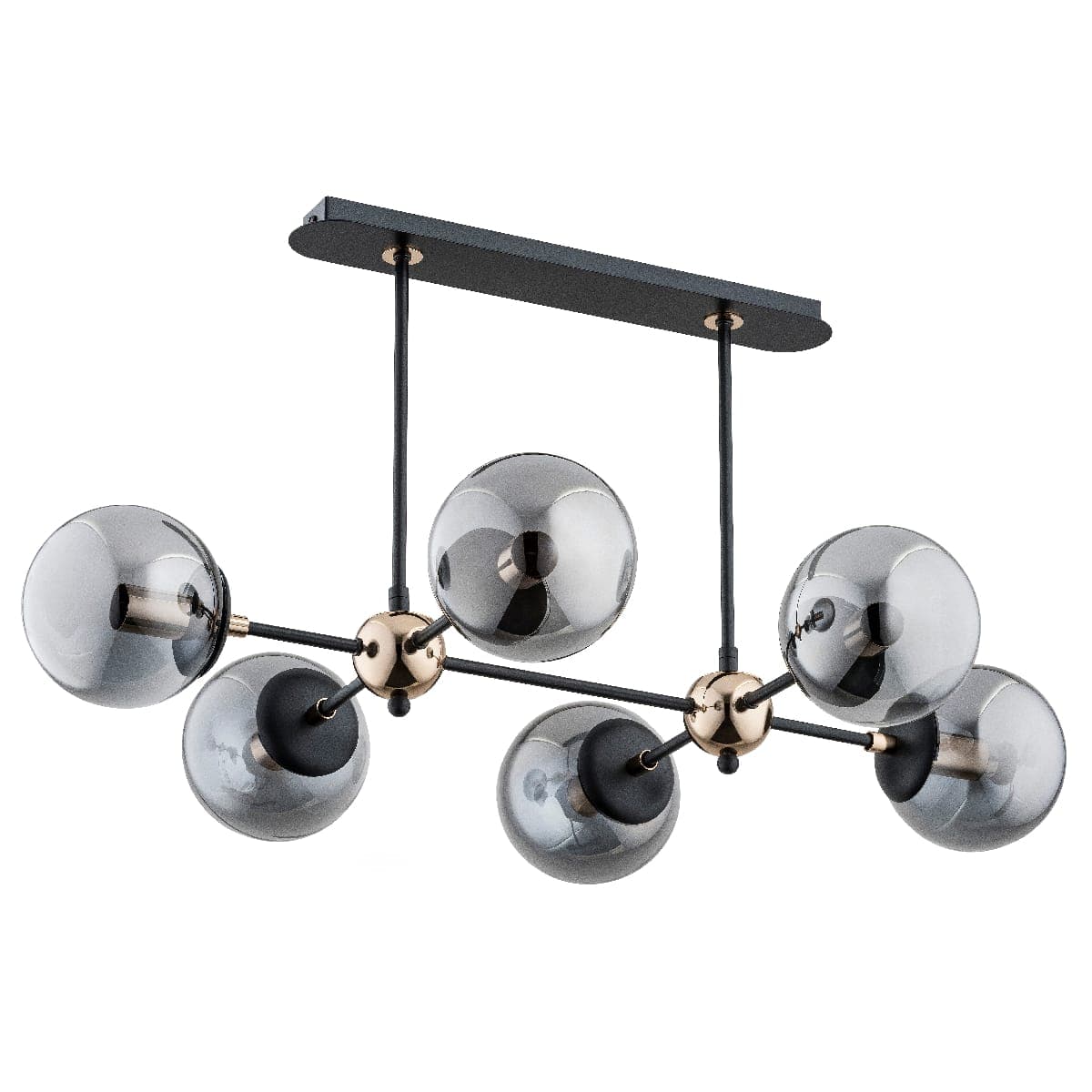 Lustra Alfa Denar Neagra 6xE14