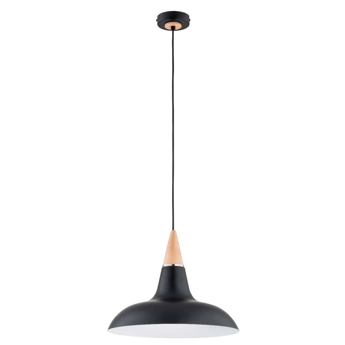 Lustra Pendul Alfa Doro R-3 Neagra & Lemn 1xE27