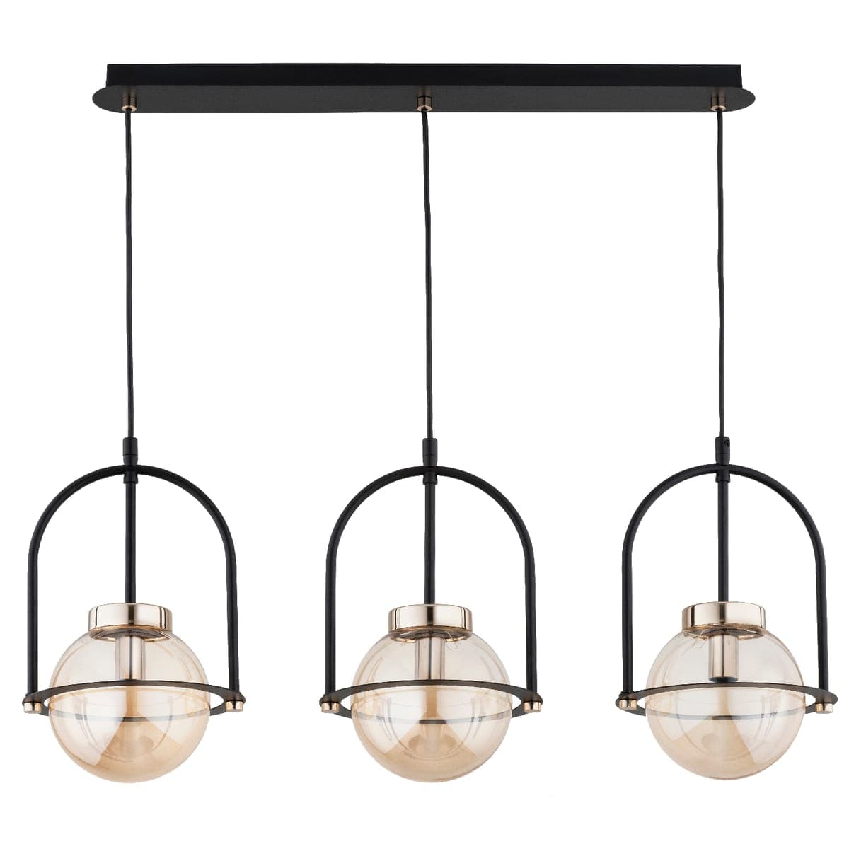 Lustra Pendul Alfa Leria Piccolo Neagra & Aurie 3xE14