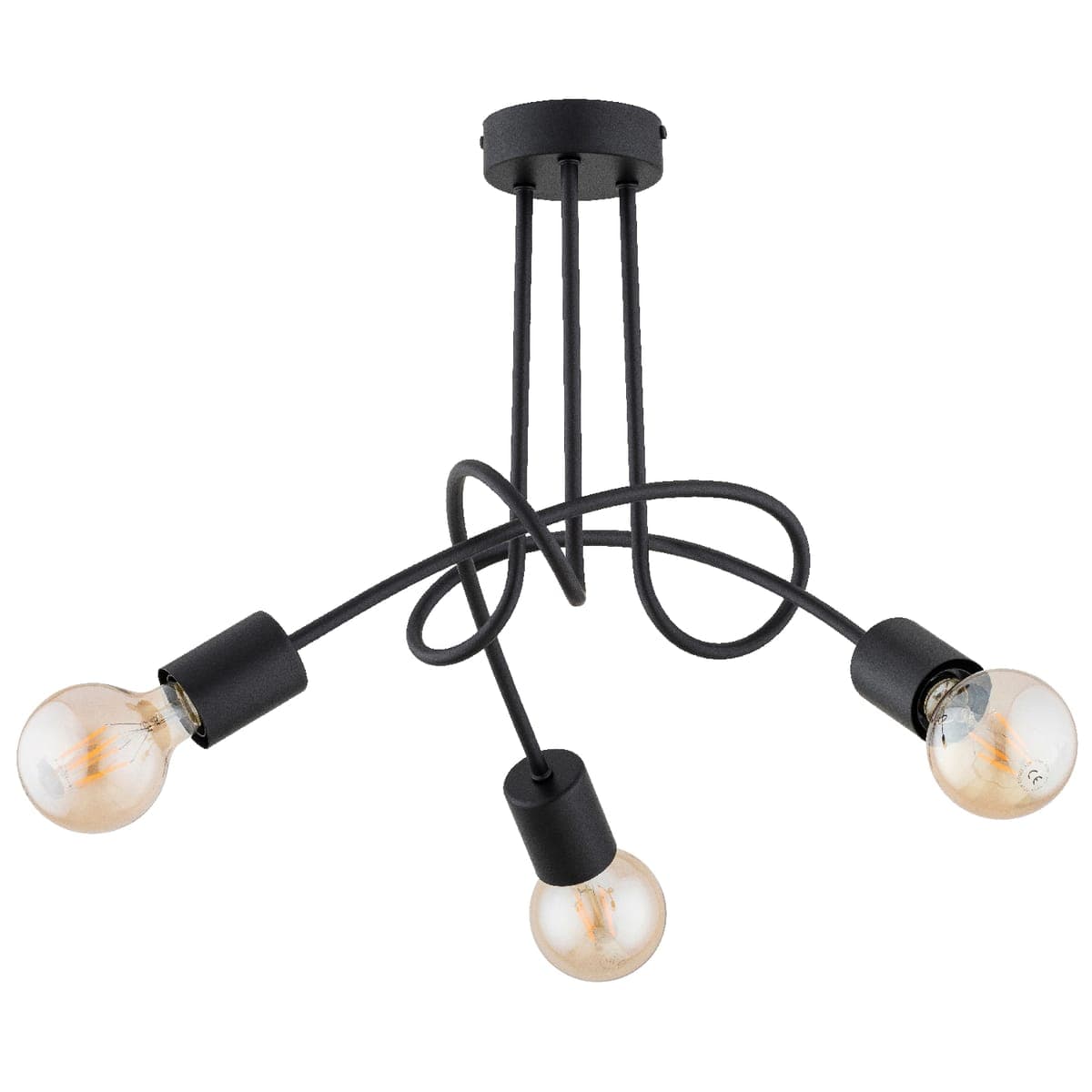 Lustra Alfa Disel Long Neagra 3xE27