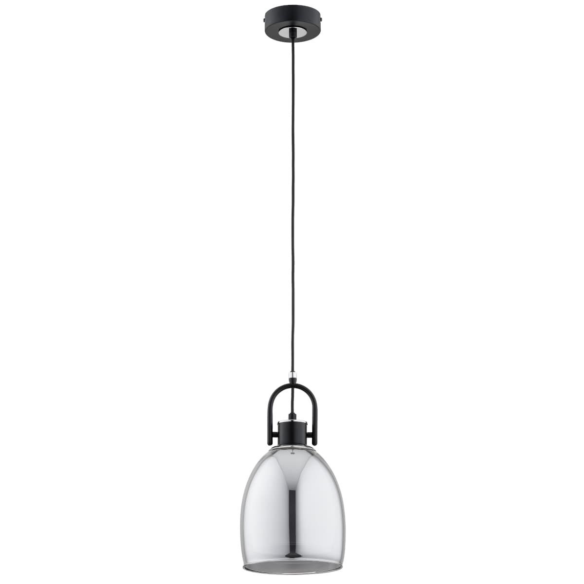 Lustra Pendul Alfa Soda Neagra & Chrome 1xE27