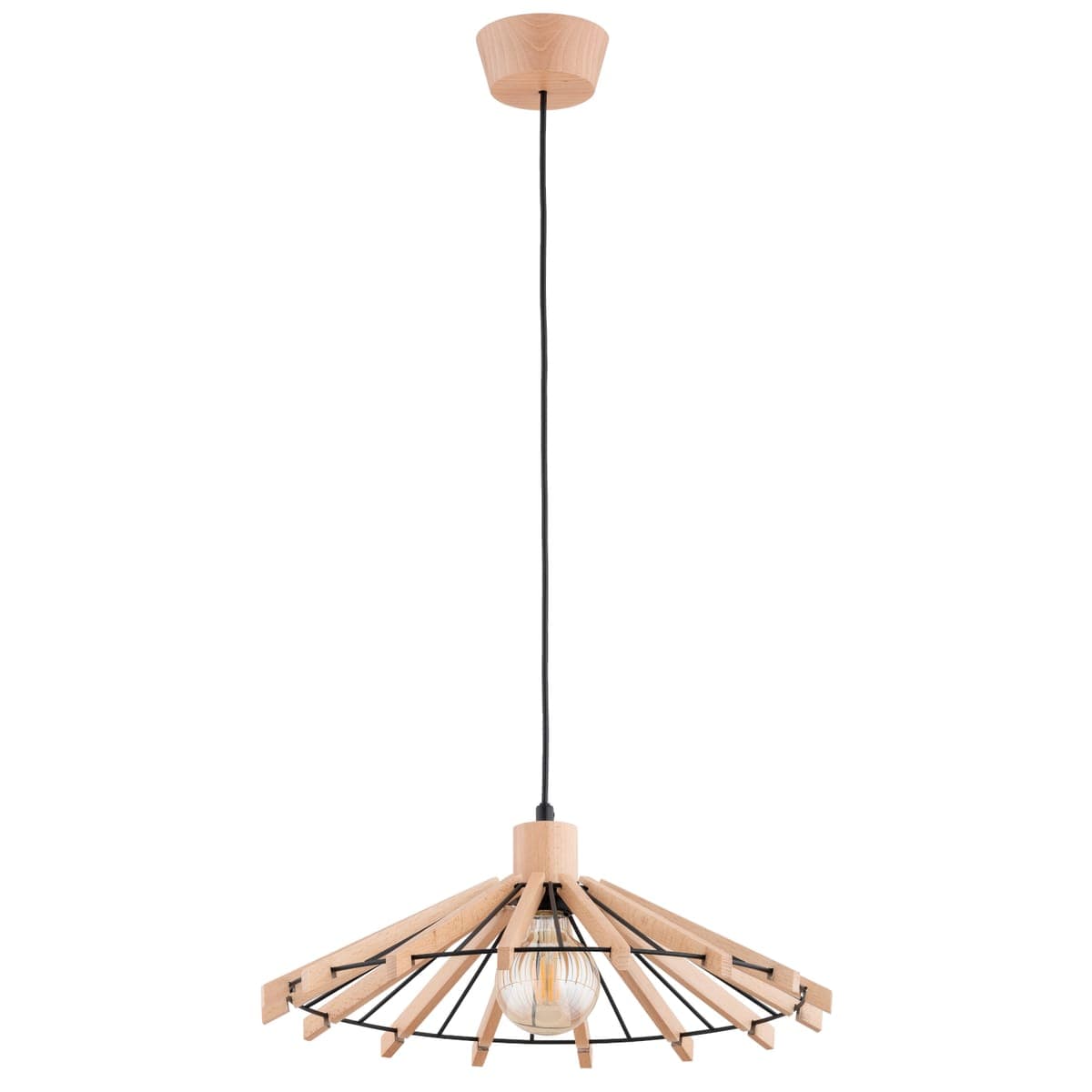 Lustra Pendul Alfa Natka Lemn 1xE27