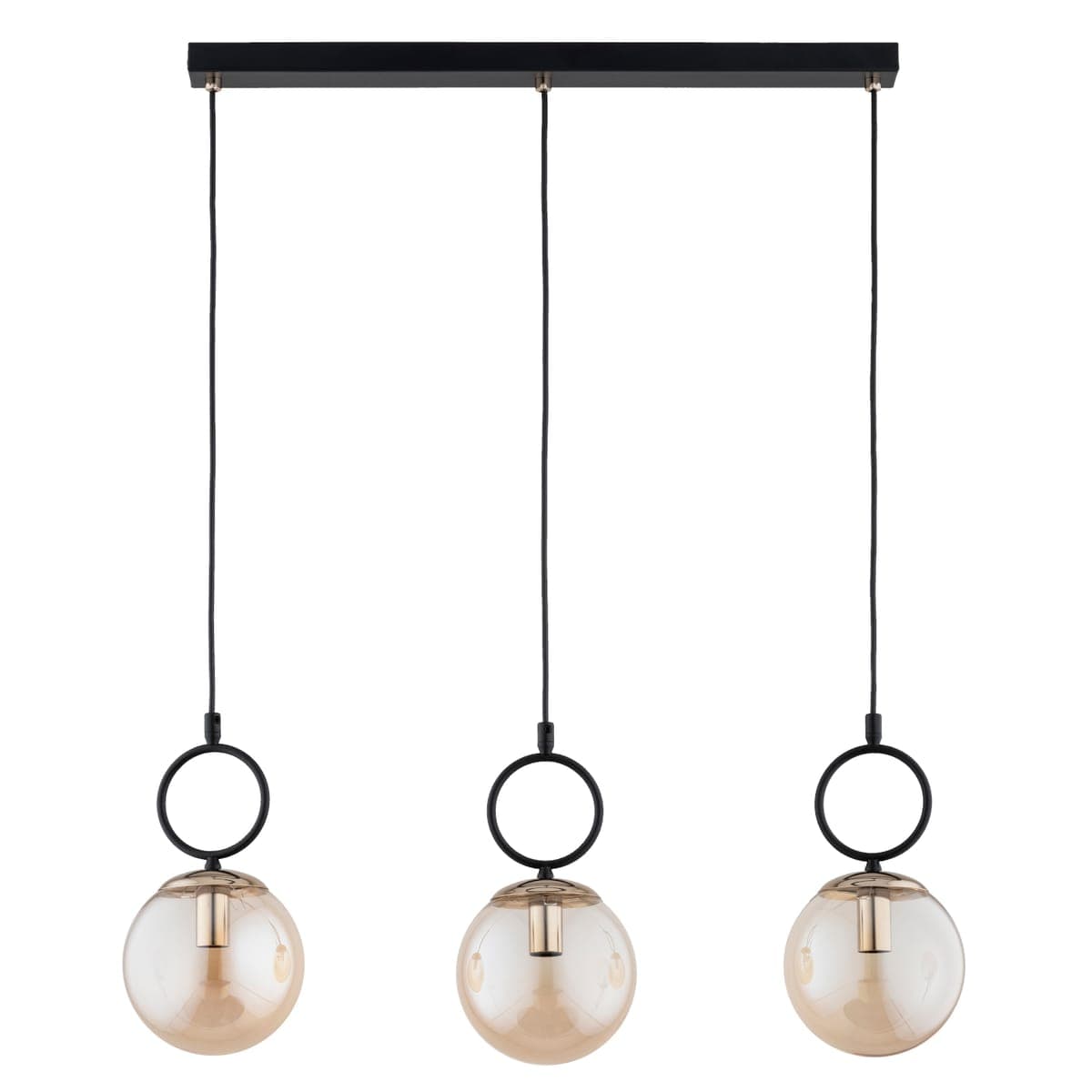 Lustra Pendul Alfa Lister Neagra & Aurie 3xE14