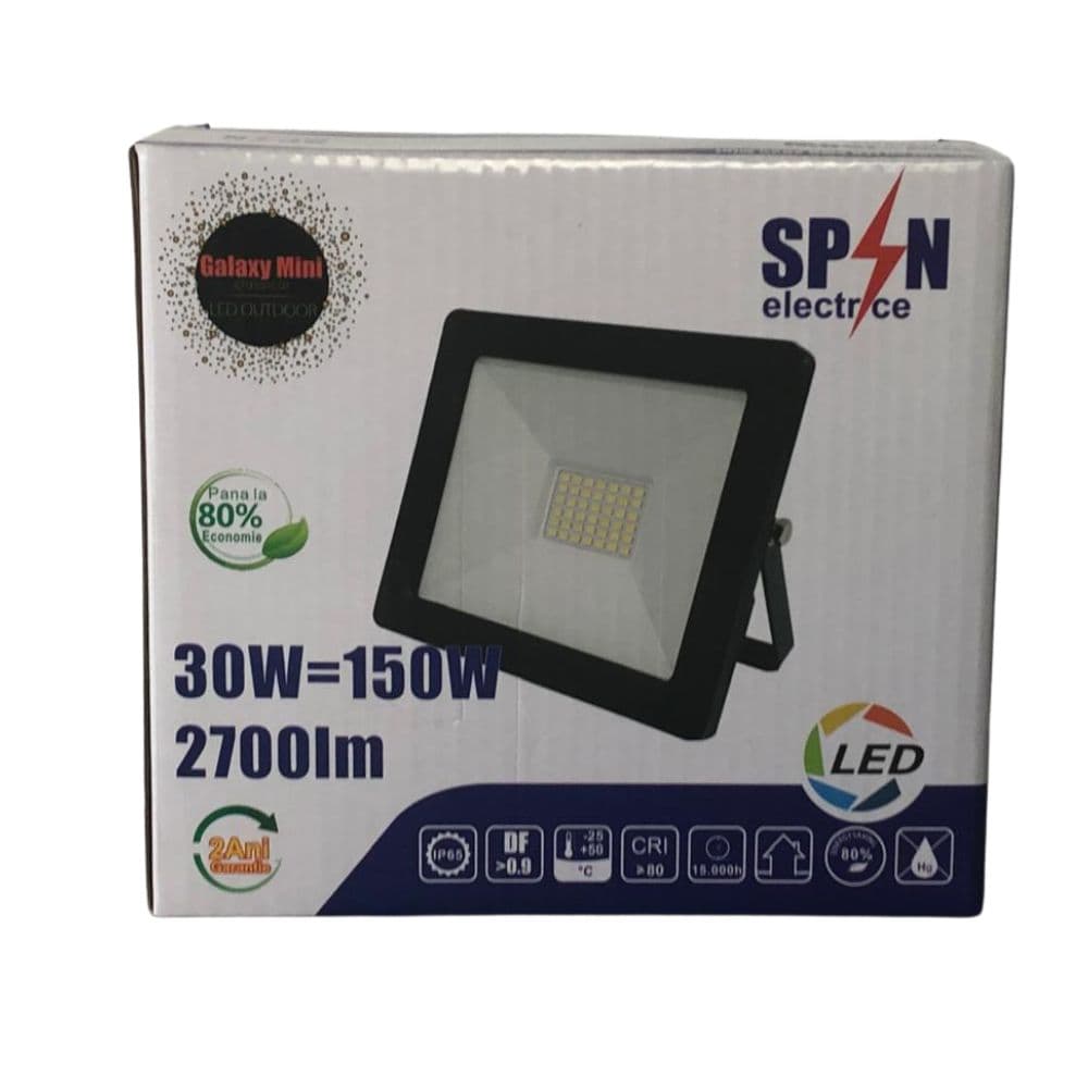 Proiector Led 30W=150W,SMD Galaxy, 6000K, lumina rece 148x120mm