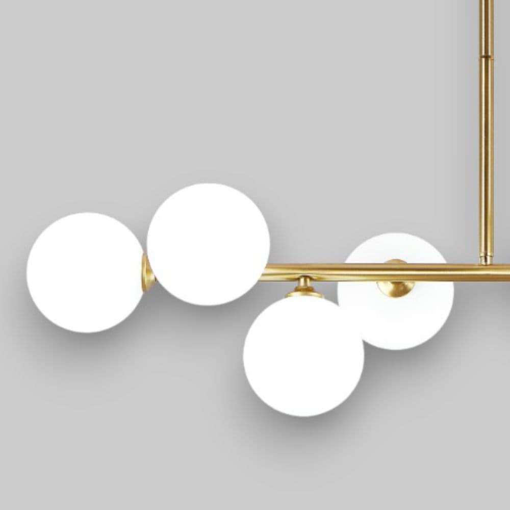 Lustra Suspendata Cu Abajur Aether, 92 x 70 cm, Glob Ø 13cm, 8x10W E27