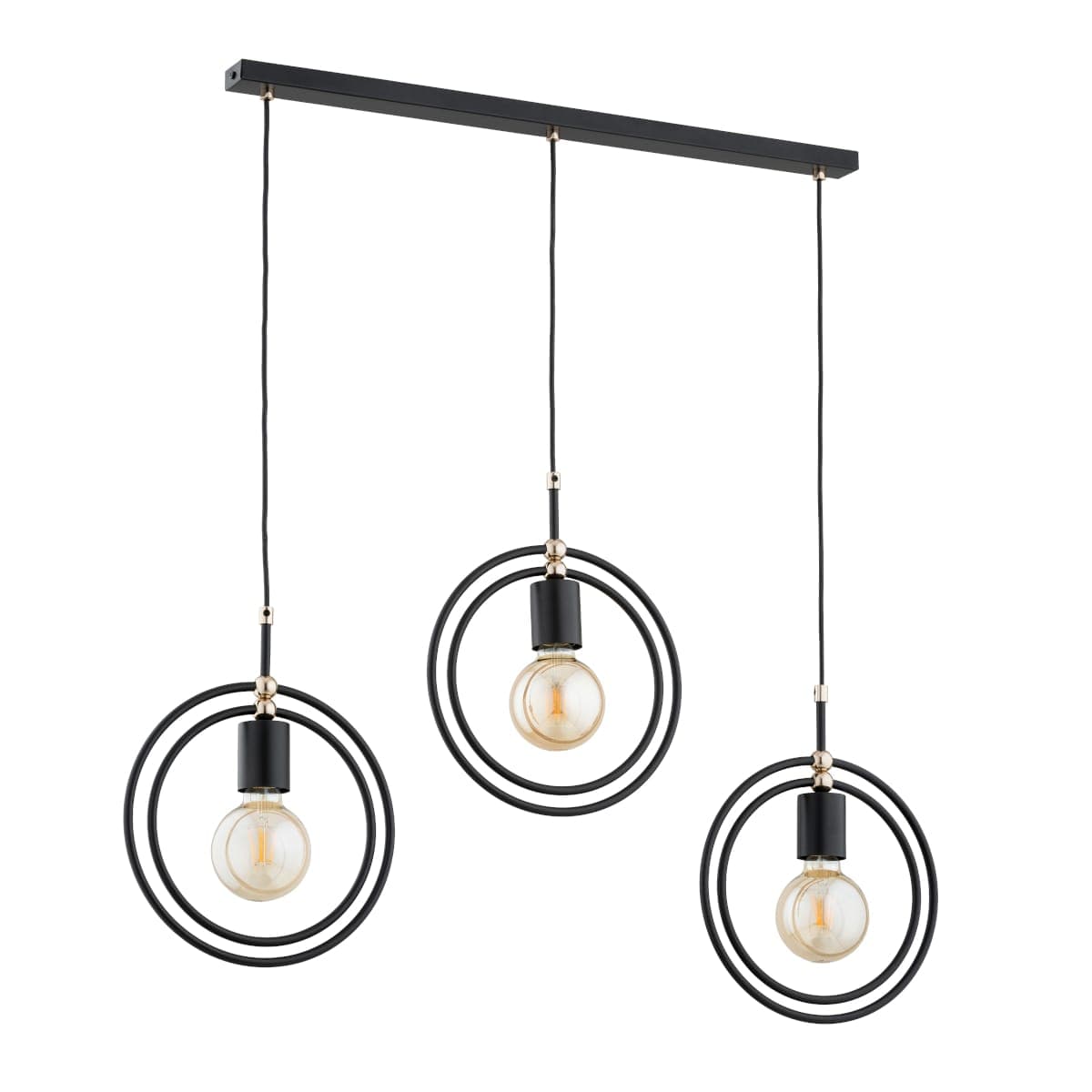 Lustra Pendul Alfa Endora Neagra & Aurie 3xE27